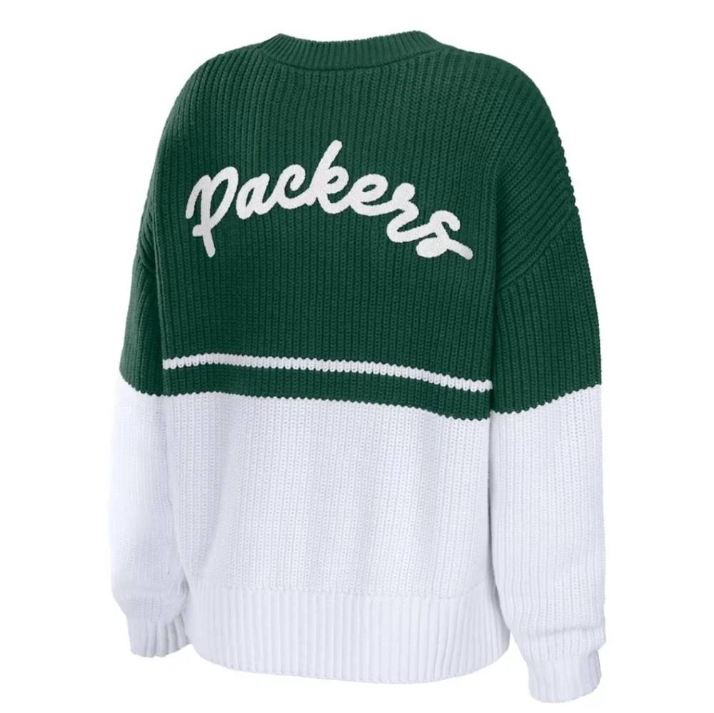 Green Bay Packers WEAR by Erin Andrews Women's Chunky Script Pullover NWT - Picture 3 of 3